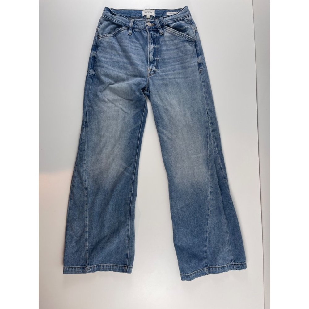 FRAME Le Baggy Palazzo Wide Leg Jeans Whisper 90s High Rise Light Blue Size 25